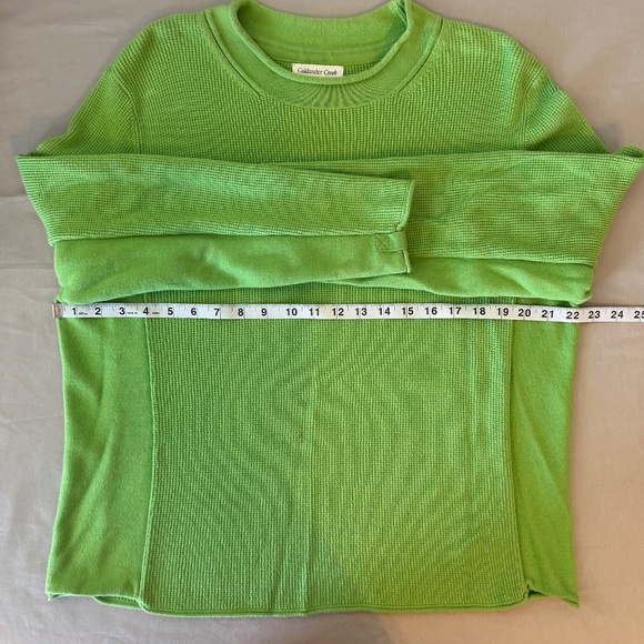 Women's Coldwater Creek Bright Green Long Sleeve Sweater Tee | Size‎ XL - Picture 5 of 10